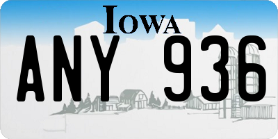 IA license plate ANY936