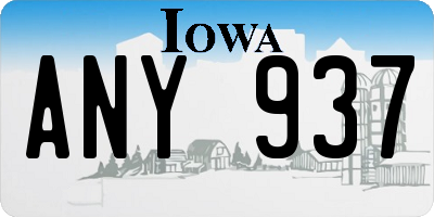 IA license plate ANY937