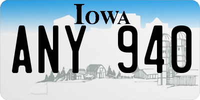 IA license plate ANY940