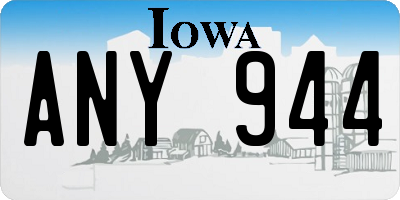 IA license plate ANY944