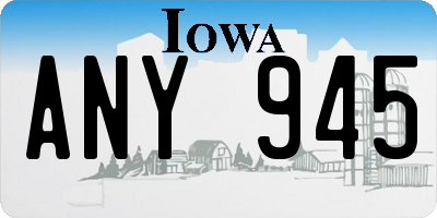 IA license plate ANY945