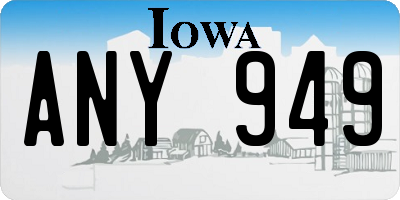 IA license plate ANY949