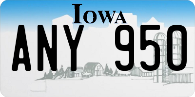 IA license plate ANY950