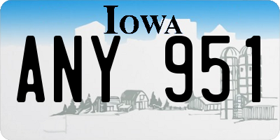 IA license plate ANY951