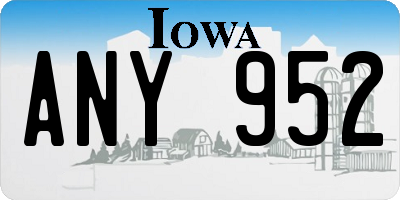 IA license plate ANY952