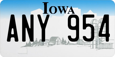 IA license plate ANY954