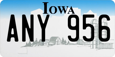 IA license plate ANY956