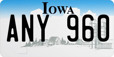 IA license plate ANY960