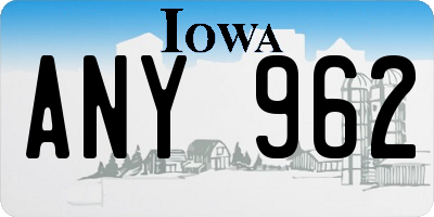 IA license plate ANY962