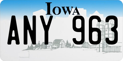 IA license plate ANY963