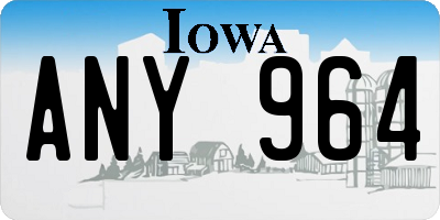 IA license plate ANY964