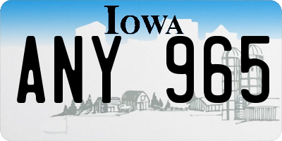 IA license plate ANY965