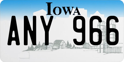 IA license plate ANY966