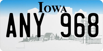 IA license plate ANY968