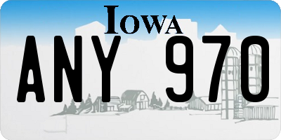 IA license plate ANY970