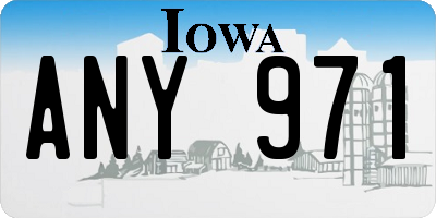 IA license plate ANY971