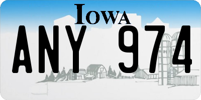 IA license plate ANY974