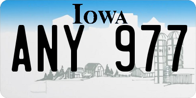 IA license plate ANY977
