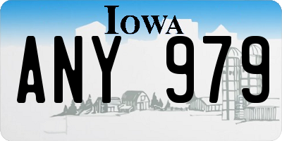 IA license plate ANY979