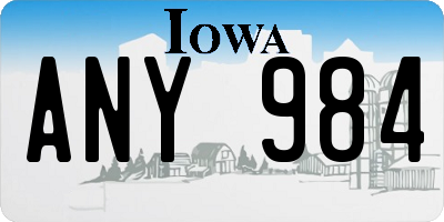 IA license plate ANY984