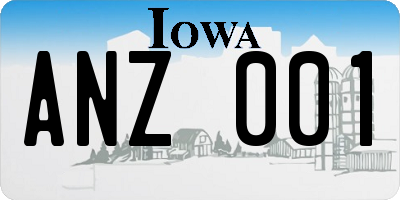IA license plate ANZ001