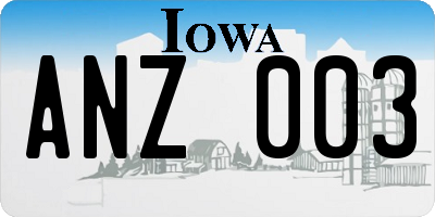 IA license plate ANZ003