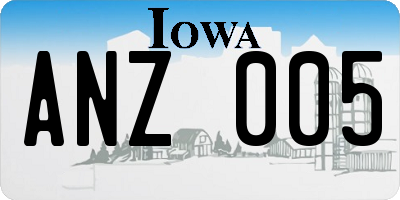 IA license plate ANZ005