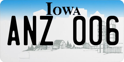 IA license plate ANZ006