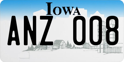 IA license plate ANZ008