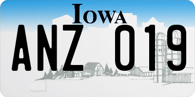 IA license plate ANZ019