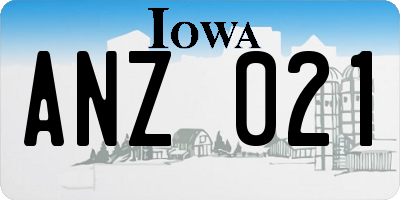 IA license plate ANZ021