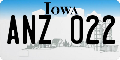 IA license plate ANZ022