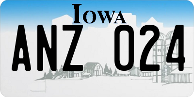 IA license plate ANZ024
