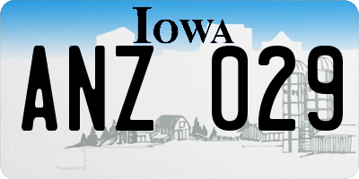 IA license plate ANZ029