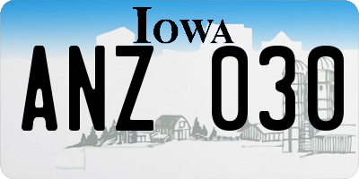 IA license plate ANZ030