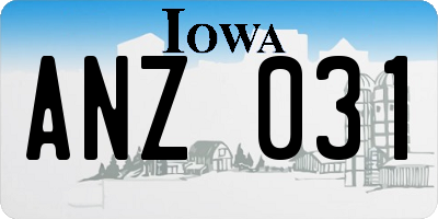 IA license plate ANZ031