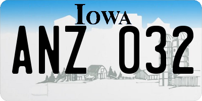 IA license plate ANZ032