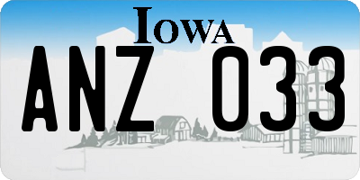 IA license plate ANZ033
