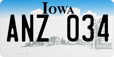 IA license plate ANZ034