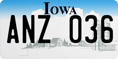 IA license plate ANZ036