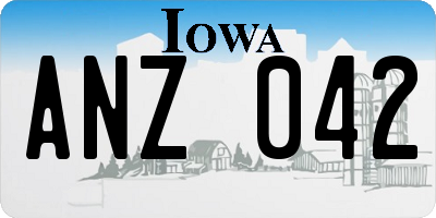 IA license plate ANZ042