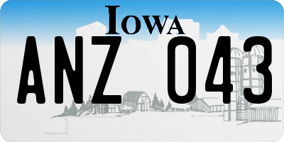 IA license plate ANZ043