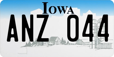 IA license plate ANZ044