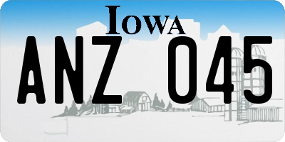 IA license plate ANZ045