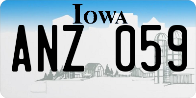 IA license plate ANZ059