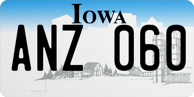 IA license plate ANZ060