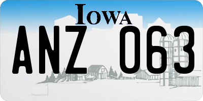 IA license plate ANZ063