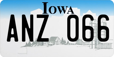 IA license plate ANZ066