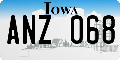 IA license plate ANZ068