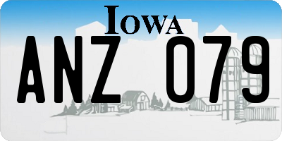 IA license plate ANZ079